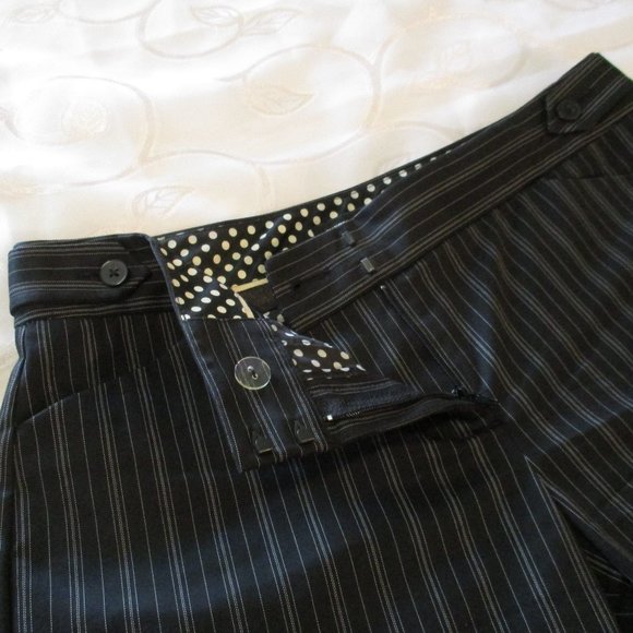 EXPRESS DESIGN STUDIO PINSTRIPE SLACKS (bl-wht) - Picture 3 of 15